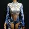 Blue and white porcelain Nude Bodysuit