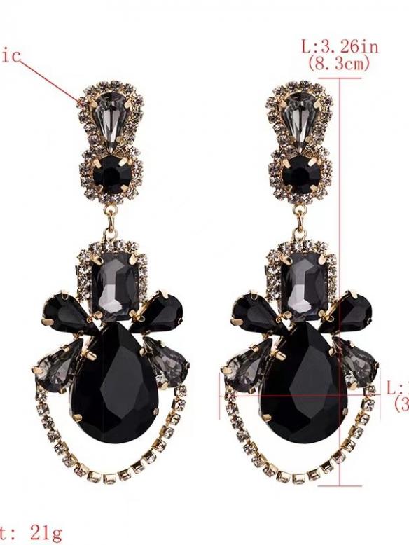 Rainbow rhinestone earrings