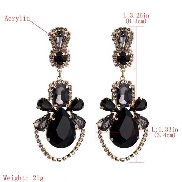 Rainbow rhinestone earrings