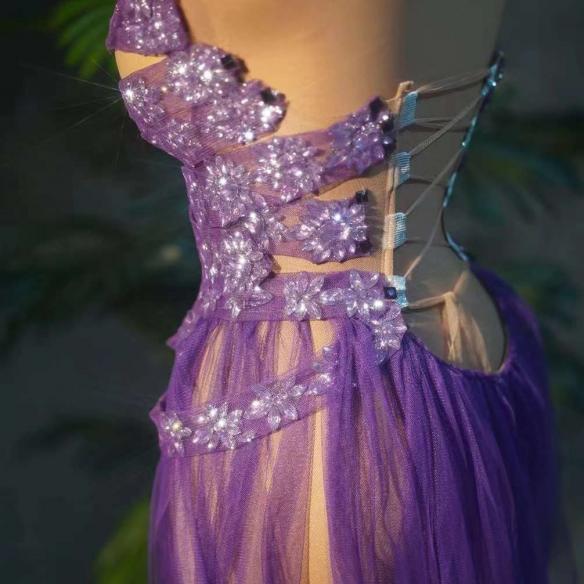 Purple Mesh Dress
