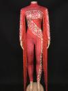 Red Drag Fringe Jumpsuit