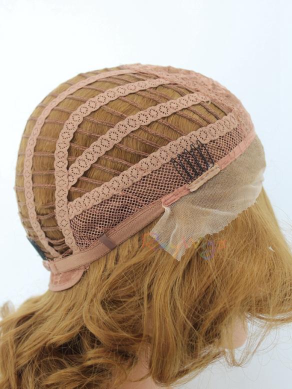 Human Hair Full Lace Wig Curly Ash Brown