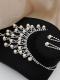 Rhinestone mix pearl necklace & earrings