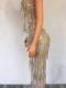 Rhinestone Chain Tassel Dress