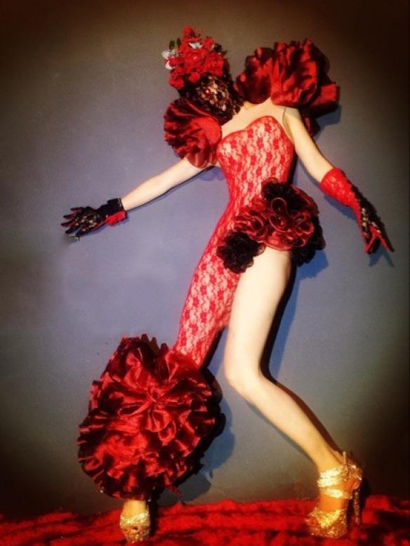 Special design red bodysuit