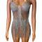 Silver rhinestone body chain dress