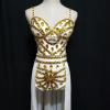 White Gold Rhinestone Outfit