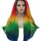 Custom Rainbow Color Lace Front Wig