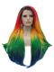 Custom Rainbow Color Lace Front Wig