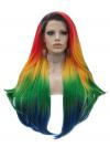 Custom Rainbow Color Lace Front Wig