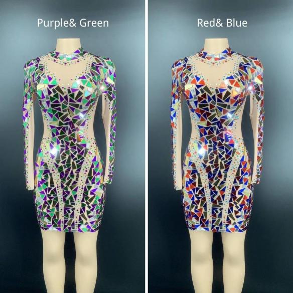 Colorful Chunk Glass Dress
