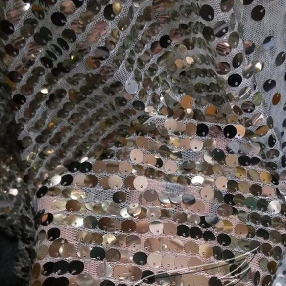 Silver Rhinestones Off Shoulder Gown