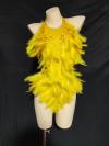 Yellow feather & rhinestone leotard