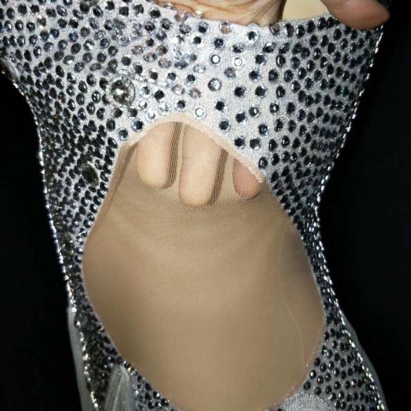 White Rhinestones Fringe Slip Dress