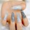 24 PCS DRAG NAILS GRAY MARBLE 