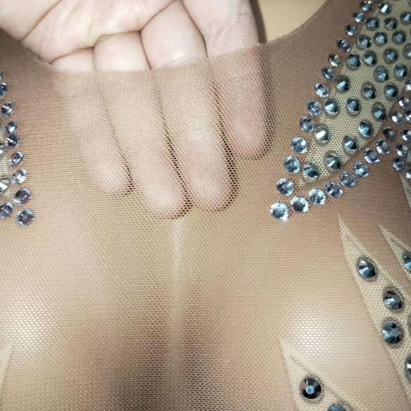 Nude Sparkly Rhinestone Long Dress