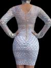 White Sliver Rhinestone Dress