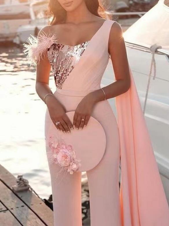 Pink Tassel Shoulder Rompers