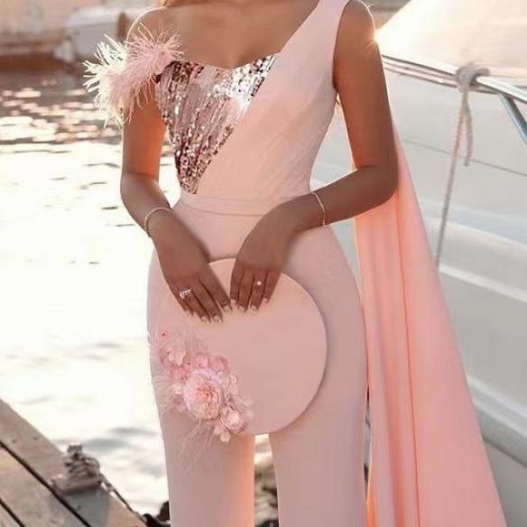 Pink Tassel Shoulder Rompers