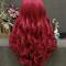 Custom red wave synthetic drag wig