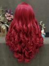 Custom red wave synthetic drag wig