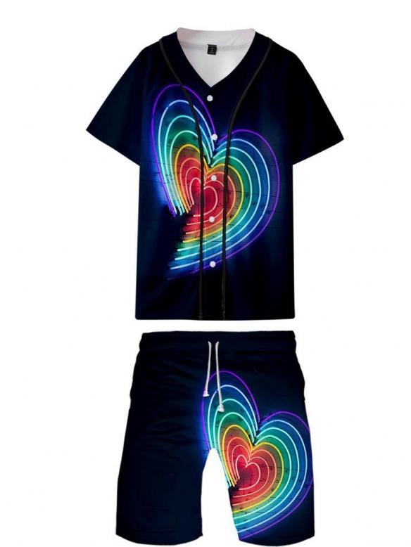 LGBT Pride Sporty Two-Piece Outfit (Baseball Jersey & Shorts)