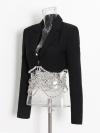 Black Rhinestone Chain Suit