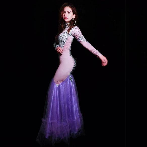 Pink Dress With Purple Trail