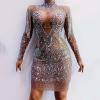 Shiny Rhinestones Fringed Dress