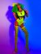 Full Set Fluorescent Green Drag Suits（includes wig）