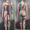 Colorful Sequin Grid Bodysuit