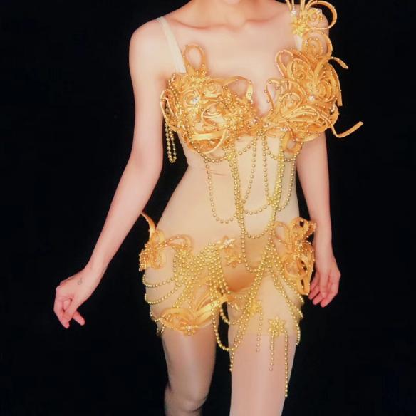 Gold String Leotard