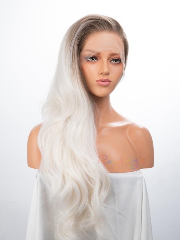 Human Hair Full Lace Wig Curly Ash Brown