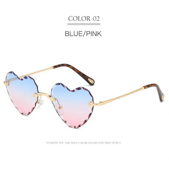 Heart Shaped Rimless Sunglasses