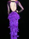 Purple Rhinestone Feather Dress