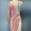 Multi-color Rhinestones Stretchable Dress