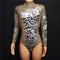 Silver Sequin Crystallized Rave Leotard