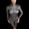 Black Transparent Rhinestone Bodysuit