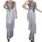 Silver Sequins Long Tassels Dress