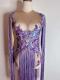 Purple sequin fringle leotard