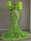 Fluorescent Green Customize Dress