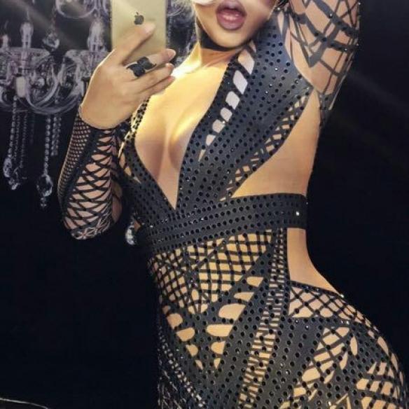 Black Pattern Drag Bodysuit