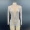 Skincolor Rhinestone Grid Leotard