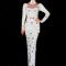 White Rhinestones Pearl Maxi Dress