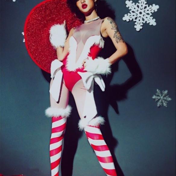 Christmas Nude Color Bodysuit (include gloves & foot cover)