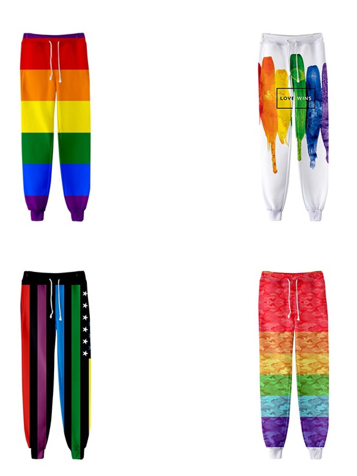 Gay Pride Rainbow Flag Jogger Pants - LGBT Religion - Raywigs