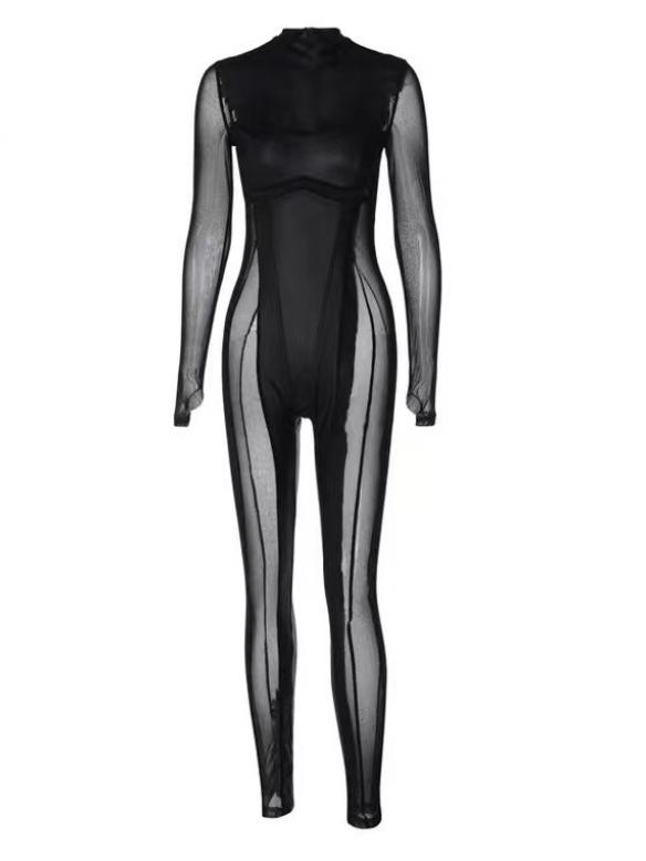 Black mesh bodysuit