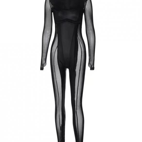 Black mesh bodysuit
