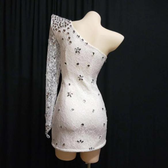 Single Shoulder Laciness Dress