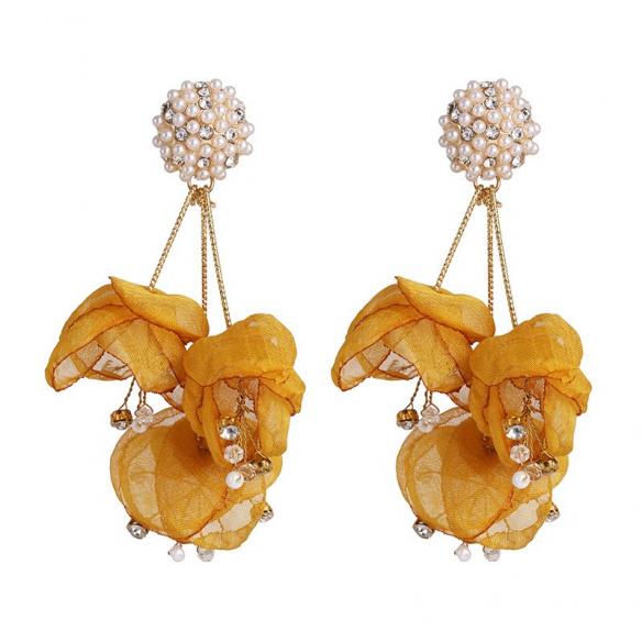 4 Colors Chiffon Crystal Earrings